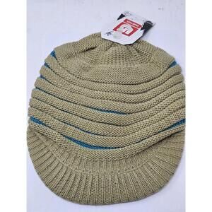 Burton Beanie Mens One Size Khaki Brim Knit Winter Hat Visor Snowboarding